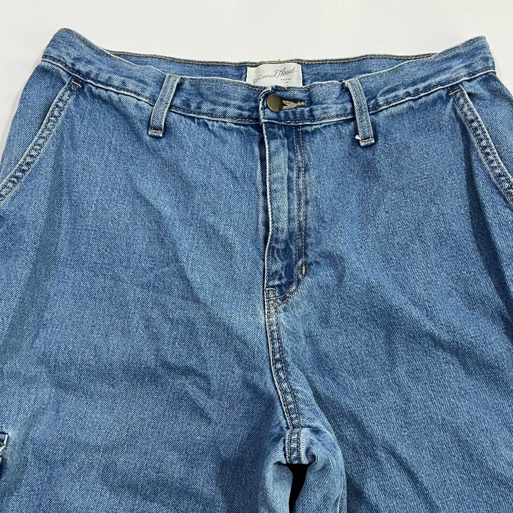 Universal Thread Cargo Jeans Wide Leg High Rise Medium Wash Blue Womens 12R - Picture 12 of 16
